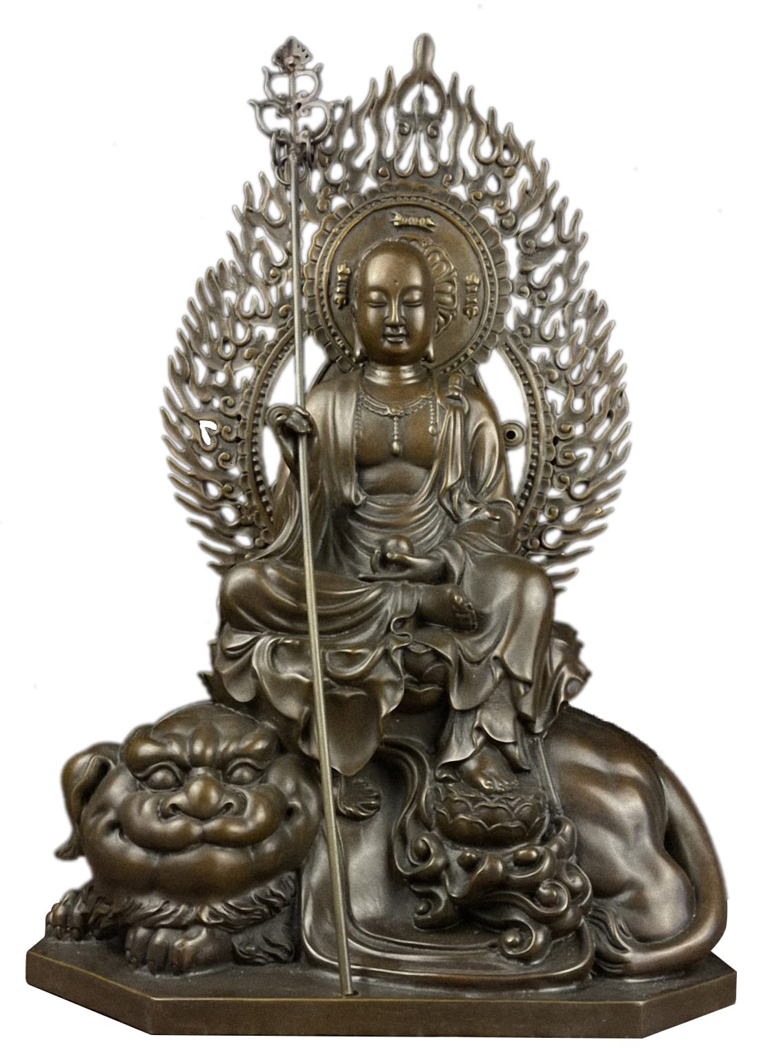 Amazon.com: 黃銅Ksitigarbha 菩薩菩薩獅子冥界領袖佛像(青銅17